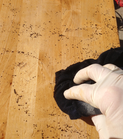 Staining with Coffee Grounds