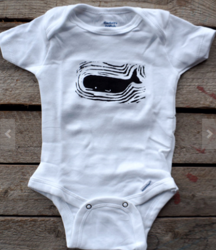 baby whale onesie on OneOceanArts